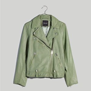 Madewell Plus Washed Leather Motorcycle Jacket
